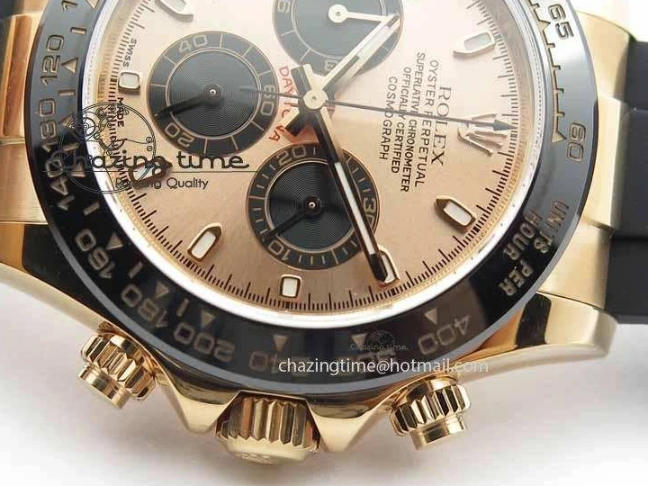 0417 RelaxedFit Daytona 116515 Noob 1:1 Best Edition Rose Gold Dial On Black Rubber Strap A7750(Free Extra Strap) 3740